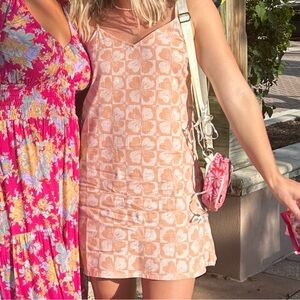 Roxy Peach Floral Slip Dress - Sleeveless Summer Dress